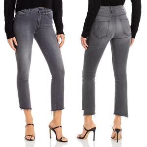 MOTHER The Insider High Rise Crop Step Fray Jeans Dancing In The Moonlight Sz 28
